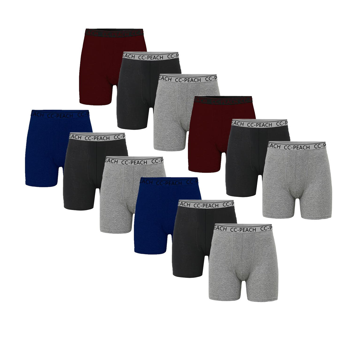 Men's 6-Pack Basic Elastane Boxer Briefs - Sweat Control Training Underwear, Cooling Tech, Breathable Fabric, Moisture-Wicking, No Ride-Up Design for Everyday Wear, Sweat Control Men's Boxer Briefs