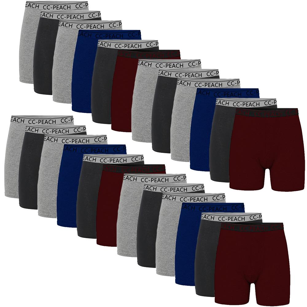 Men's 6-Pack Basic Elastane Boxer Briefs - Sweat Control Training Underwear, Cooling Tech, Breathable Fabric, Moisture-Wicking, No Ride-Up Design for Everyday Wear, Sweat Control Men's Boxer Briefs