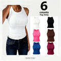 Women's High Neck Ribbed Tank Tops - Thick Strap, Slim Fitted, Racerback Cut, Minimalist Basic Tops for Casual Wear - Women's Tops, Polyester Blend Texture,clothes for back to school,first day of school outfits