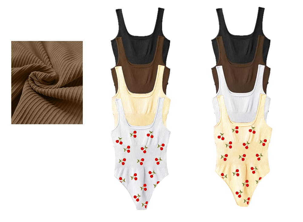 Women's 4 Piece Bodysuits Sexy Ribbed Sleeveless Square Neck Tank Tops Leotard 2025 Trendy Outfits