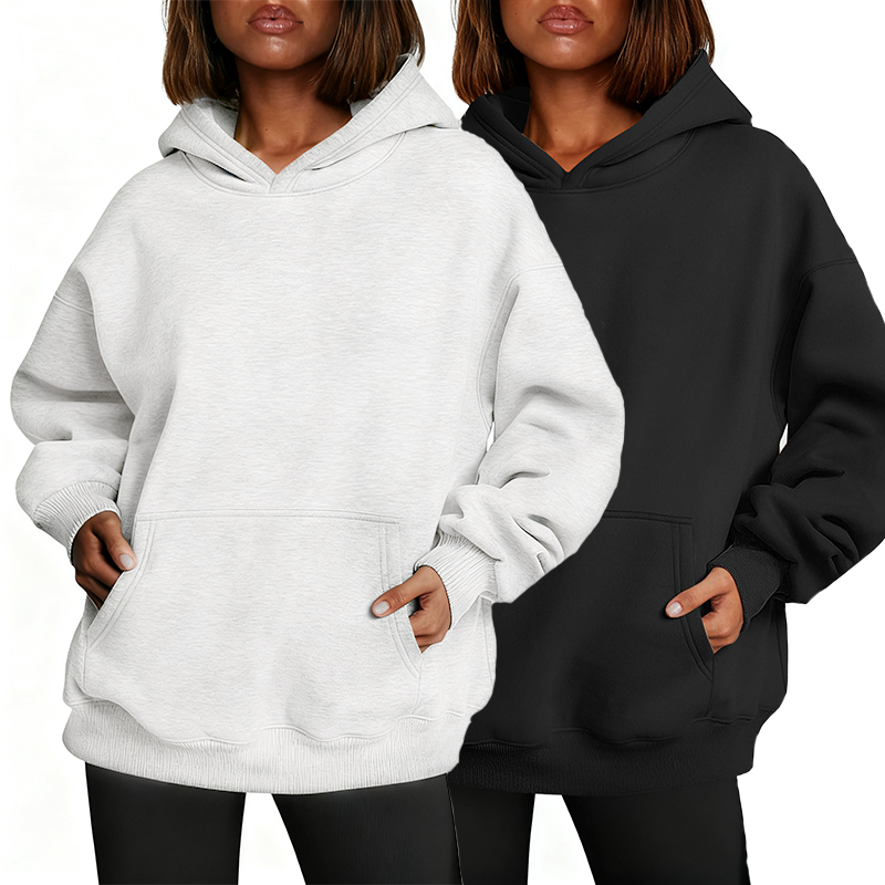 【Limited time deal】Women Oversize Hoodie with Pocket Sweatshirt Fall Fashion Pullover Warm Soft Sweaters Winter Clothes