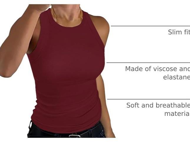 Women's High Neck Ribbed Tank Tops - Thick Strap, Slim Fitted, Racerback Cut, Minimalist Basic Tops for Casual Wear - Women's Tops, Polyester Blend Texture,clothes for back to school,first day of school outfits