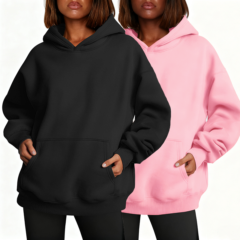 【Limited time deal】Women Oversize Hoodie with Pocket Sweatshirt Fall Fashion Pullover Warm Soft Sweaters Winter Clothes