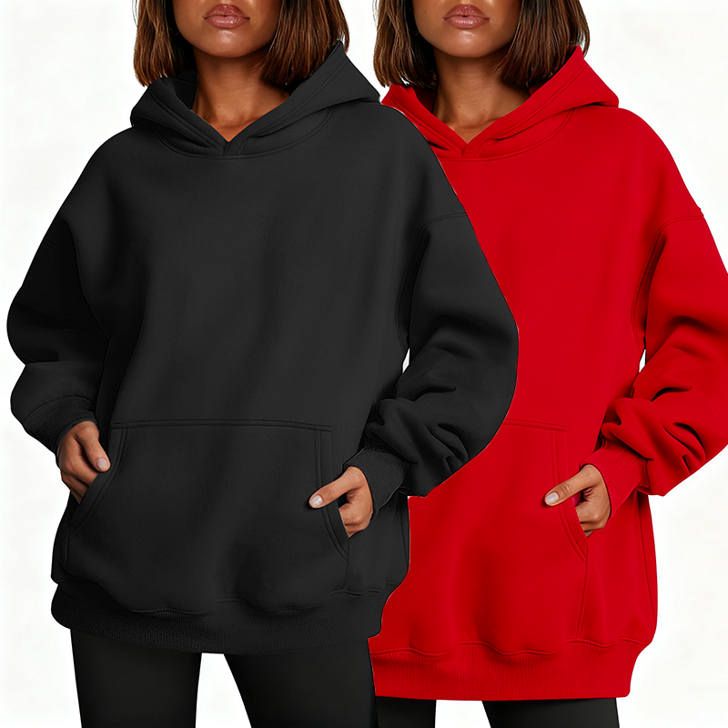 【Limited time deal】Women Oversize Hoodie with Pocket Sweatshirt Fall Fashion Pullover Warm Soft Sweaters Winter Clothes