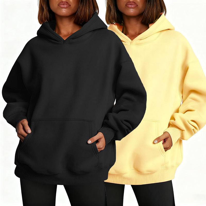 【Limited time deal】Women Oversize Hoodie with Pocket Sweatshirt Fall Fashion Pullover Warm Soft Sweaters Winter Clothes