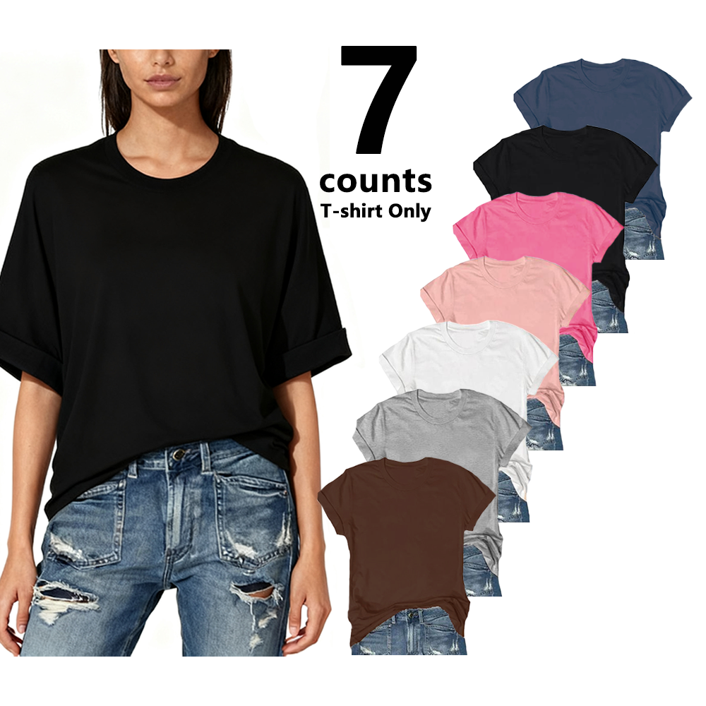 Women's Short Sleeve T-Shirt Solid Color Round Neck Casual Tee Top Womenswear Basic Shortsleeve Tshirt Women’s Clothes Breathable Fabric Women Underwear（T-shirt only）