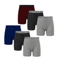 Men's 6-Pack Basic Elastane Boxer Briefs - Sweat Control Training Underwear, Cooling Tech, Breathable Fabric, Moisture-Wicking, No Ride-Up Design for Everyday Wear, Sweat Control Men's Boxer Briefs