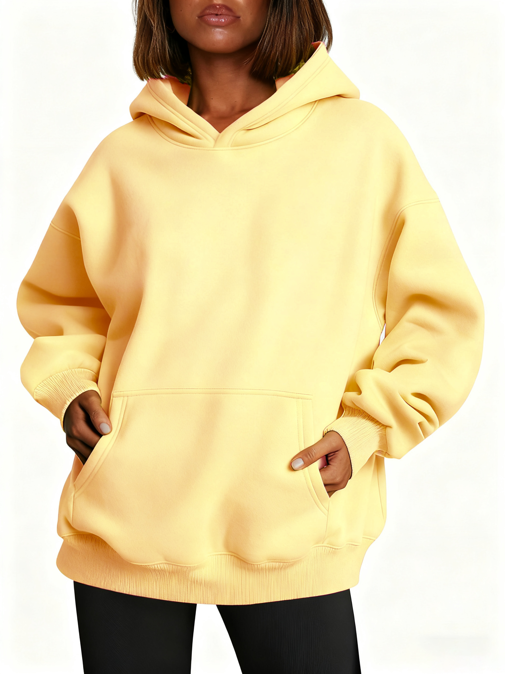 【Limited time deal】Women Oversize Hoodie with Pocket Sweatshirt Fall Fashion Pullover Warm Soft Sweaters Winter Clothes