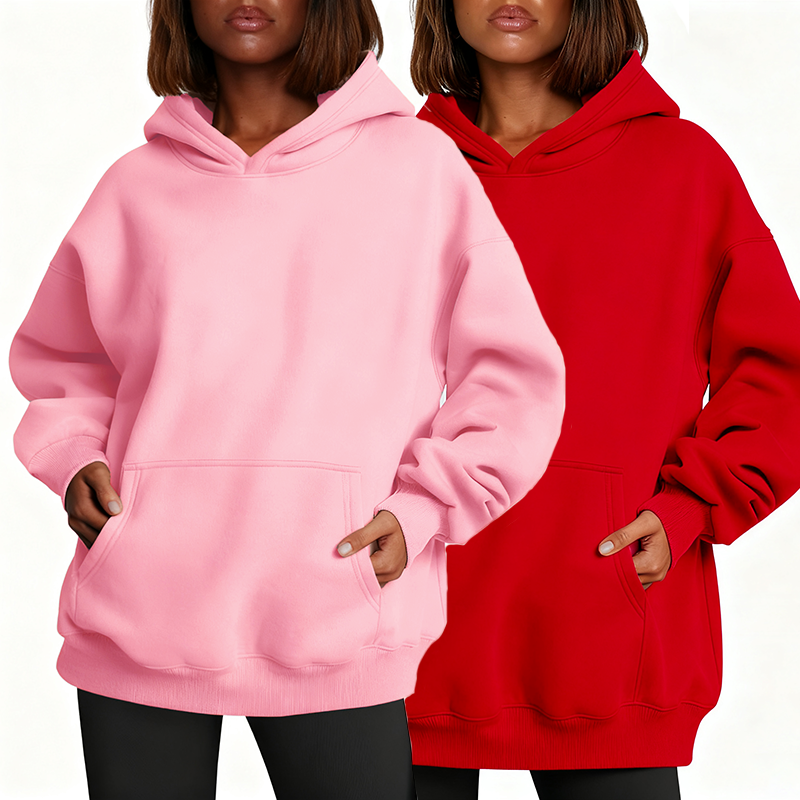 【Limited time deal】Women Oversize Hoodie with Pocket Sweatshirt Fall Fashion Pullover Warm Soft Sweaters Winter Clothes